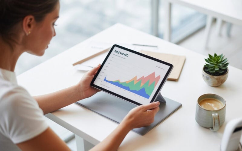 11 Best Net Worth Tracker Apps in 2025 24 girl looking at net worth tracker on tablet
